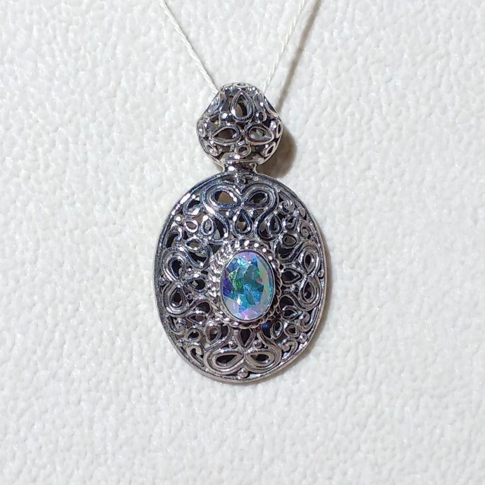 Mercury Mystic Topaz Pendant Sterling Silver
